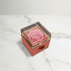 Dárková krabička s věčnou růží a náhrdelník s vlastními jmény